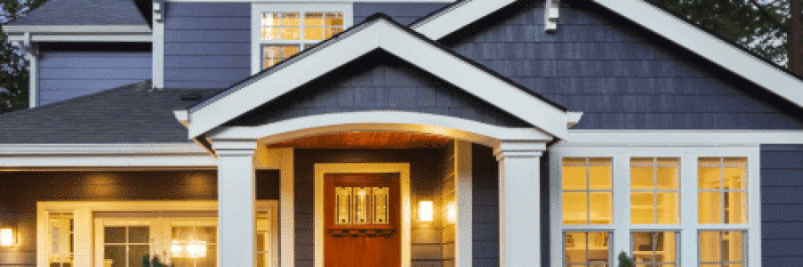 img.png modern, two-story house with navy blue and white accent